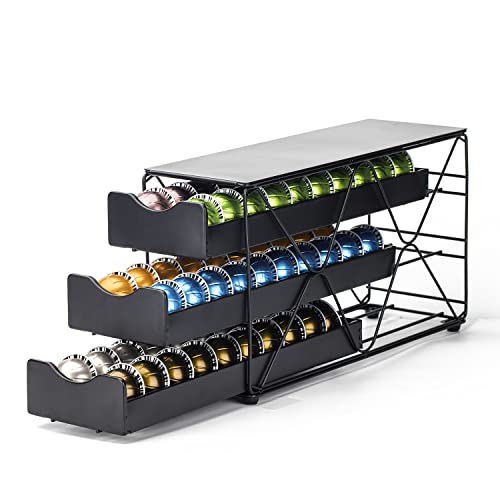 Bagoo Kaffeepads Halter für Nespresso Vertuoline Schublade Mehrstufig für Vertuo Kapseln Aufbewahrung (3 Tier) von Bagoo