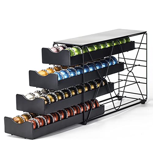 Bagoo Kaffeepads Halter für Nespresso Vertuoline Schublade Mehrstufig für Vertuo Kapseln Aufbewahrung (4 Stufig) von Bagoo