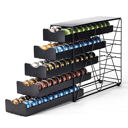 Bagoo Kaffeepads Halter für Nespresso Vertuoline Schublade Mehrstufig für Vertuo Kapseln Aufbewahrung (5 Tier) von Bagoo