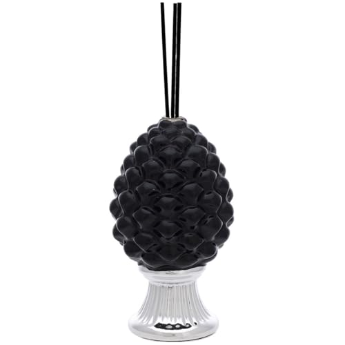 Bagutta Tannenzapfen mit schwarzem Diffusor mit silbernem Sockel Höhe: 15 cm Die Referenz ist 2114-02 Ane von Bagutta