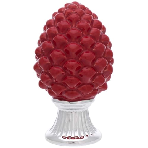 Bagutta Tannenzapfen rot mit silbernem Sockel, Höhe: 10 cm. Artikelnummer: 2113-01 ARO von Bagutta