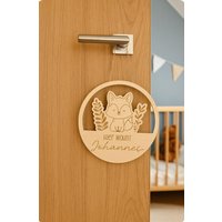 Personalisierter Holzschild Fuchs | Namensschild Kinderzimmer Mit Wunschtext Türschild, Babygeschenk, Waldtiere von BahaeDesigns