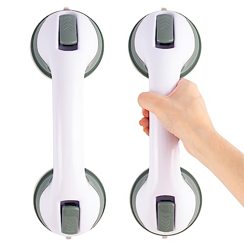 Bahan alamy Haltegriffe für Senioren, 2 Stück Haltegriff Dusche ohne Bohren, Duschgriff mit Saugnapf, Badewannengriff für Badezimmer von Bahan alamy