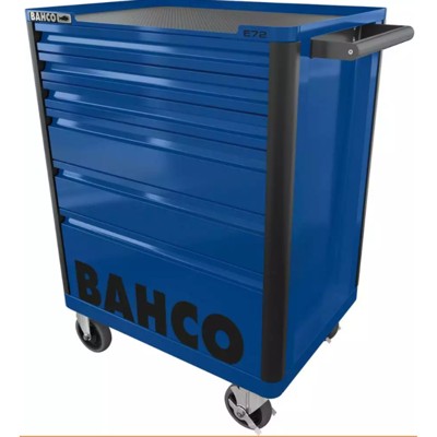 Werkstattwagen mit 6 Schubladen E72, blau, 693 mm × 510 mm × 955 mm von Bahco