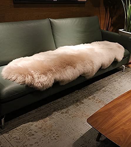 Bai You Mei BYM Schaffell Teppich Lammfell Sofaüberwürfe Bettvorleger Sofa Matte echtes Fell Bettüberwürfe 60 * 150cm von Bai You Mei