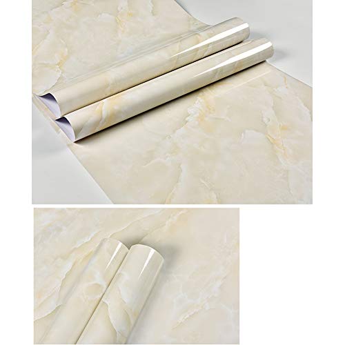 Möbelfolie selbstklebend uni matt Küchenfolie Klebefolie Türen PVC Folie Küche Bastefolie Tischfolie Marmor Elfenbein 60x500cm von Bai You Mei