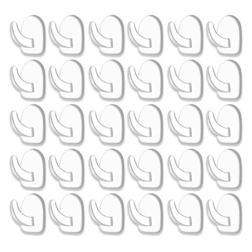30 Klebehaken, Selbstklebende Haken Extra Stark, Transparente Klebehaken Wand, Ohne Bohren für Bad, Küche, Schlafzimmer, 3 x 2 cm von BaiDekun