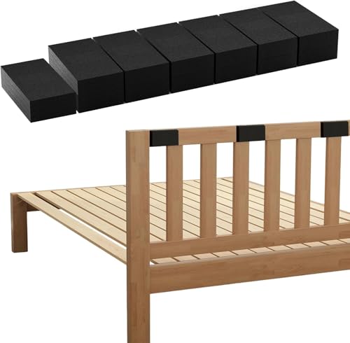 30 Stück Eva Foam Abstandshalter Wand, Selbstklebend Wandschutz Bett, für Bettrahmen, 15 Stück (15 mm dick) + 15 Stück (5 mm dick), 76 x 30, Kopfteilstopper für die Wand, Couch-Wandschutz (schwarz) von BaiDekun
