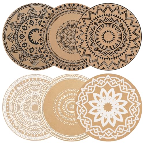 6 Platzsets, Platzsets abwaschbar, Tischsets für Esstisch und Restaurant, waschbare Untersetzer für Teller, runde Tischsets für täglichen Gebrauch und besondere Anlässe, 38 x 38 cm von BaiDekun