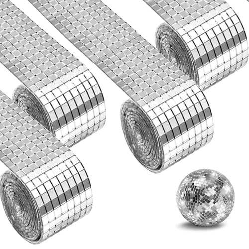 6400 Stück Spiegel Mosaik Fliesen Disco Kugel, selbstklebende quadratische Glasmosaike 5x5 mm für Badezimmer, Hotel & DIY-Bastelprojekte (Silber) von BaiDekun