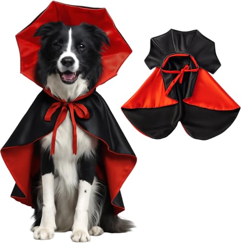 Hundekostüm Halloween Vampirumhang, Rot Schwarz Pet Kostüm Für Hunde, Weihnachten Karneval Geburtstag Kostümparty, 50 X 50 cm von BaiDekun