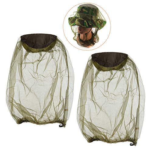 Moskito Kopfschutz,2er Pack Moskitonetz Insektenkopfnetz Hut Kopfschutz Anti-Moskito Netze Gesichtsschutz für den Gesichtsschutz Outdoor Angeln Camping Wandern Frauen Männer Damen Herren Grün von BaiJ