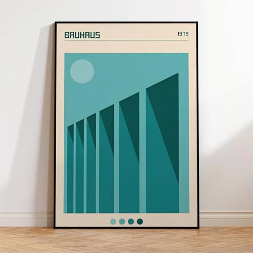 Abstrakte Bauhaus Hellblau Mit Schatten Wand Kunst Leinwand Malerei Poster Drucke Bilder Wohnzimmer Schlafzimmer Wasserdichte Wohnkultur 50X70Cm Kein Rahmen von Baibexing