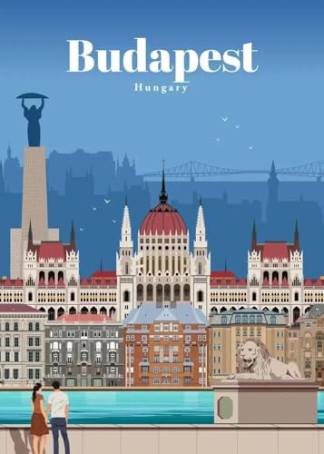 Abstrakte Reise Landschaft Städte Budapest Poster Drucke Wand Kunst Leinwand Malerei Bild Home Decor 40X60Cm Kein Rahmen von Baibexing