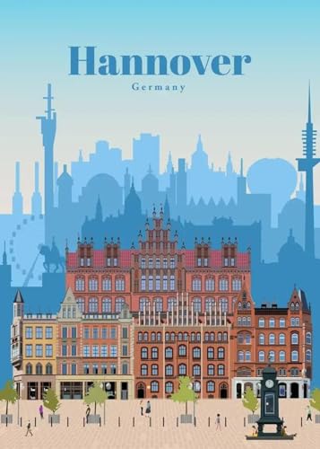 Abstrakte Reise Landschaft Städte Hannover Poster Drucke Wand Kunst Leinwand Malerei Bild Home Decor 40X50Cm Kein Rahmen von Baibexing
