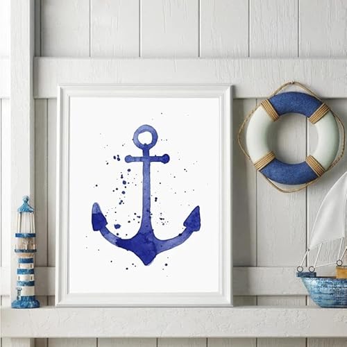 Aquarell Anker Und Lenkrad Kunstdruck Bilder, Nordischen Stil Leinwand Kunst Malerei Badezimmer Ozean Dekoration 50X70Cm Kein Rahmen Aquarell Anker Und Lenkrad Kunstdruck Bilder, Nordischen Stil Leinwand Kunst Malerei Badezimmer Ozean Dekoration 50X70Cm Kein Rahmen von Baibexing