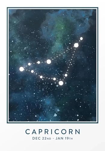 Astrologie Sternzeichen Konstellation Steinbock Poster Drucke Wand Kunst Bilder Leinwand Malerei Wohnzimmer Wohnkultur A4 21X30Cm Kein Rahmen von Baibexing