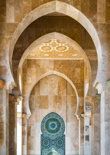 Baibexing Marokkanische Tür, Arabische Leinwandmalerei, Posterdrucke, Islamische, Muslimische Architektur-Wandkunst Für Wohnzimmer, Schlafzimmer, Eid Al-Fitr, Heimdekoration, A5 40X60Cm Kein Rahmen von Baibexing