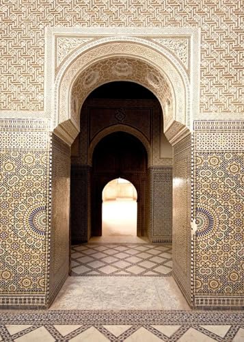 Baibexing Marokkanische Tür, Arabische Leinwandmalerei, Posterdrucke, Islamische, Muslimische Architektur-Wandkunst Für Wohnzimmer, Schlafzimmer, Eid Al-Fitr, Heimdekoration, A9 21X30Cm Kein Rahmen von Baibexing