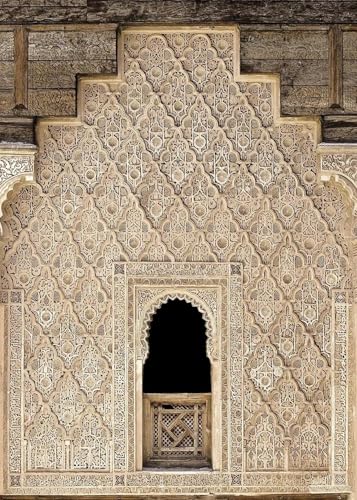 Baibexing Marokkanische Tür, Arabische Leinwandmalerei, Posterdrucke, Islamische, Muslimische Architekturwandkunst Für Wohnzimmer, Schlafzimmer, Eid Al-Fitr, Wohnkultur A10 40X50Cm Kein Rahmen von Baibexing