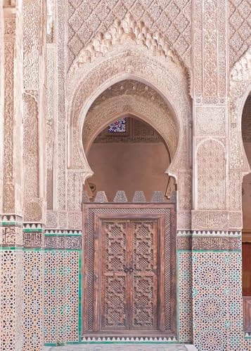 Baibexing Marokkanische Tür, Arabische Leinwandmalerei, Posterdrucke, Islamische, Muslimische Architekturwandkunst Für Wohnzimmer, Schlafzimmer, Eid Al-Fitr, Wohnkultur A14 40X60Cm Kein Rahmen von Baibexing