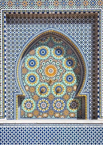 Baibexing Marokkanische Tür, Arabische Leinwandmalerei, Posterdrucke, Islamische, Muslimische Architekturwandkunst Für Wohnzimmer, Schlafzimmer, Eid Al-Fitr, Wohnkultur A18 40X50Cm Kein Rahmen von Baibexing