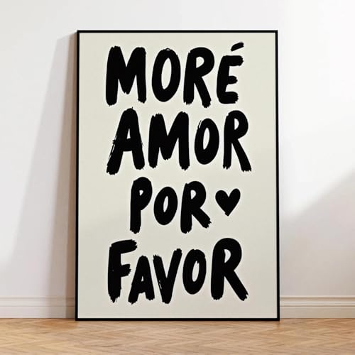 Baibexing Minimalistischen Romantische Schwarz Mehr Amor Por Favor Zitate Wand Kunstdrucke Leinwand Malerei Poster Bild Für Wohnzimmer Wohnkultur 40X50Cm Kein Rahmen von Baibexing