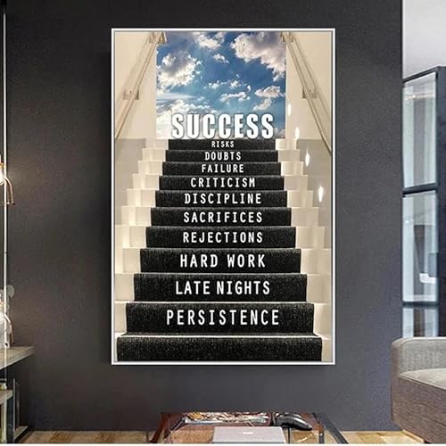 Erfolg Treppen Motivations Leinwand Malerei Blau Himmel Poster Wand Kunst Drucke Moderne Bilder Für Büro Zimmer Wohnkultur 60X90Cm Kein Rahmen Erfolg Treppen Motivations Leinwand Malerei Blau Himmel Poster Wand Kunst Drucke Moderne Bilder Für Büro Zimmer Wohnkultur 60X90Cm Kein Rahmen von Baibexing