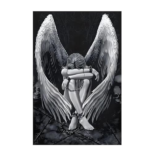 Moderne Schwarz-Weiß-Gefallener Engel Wächter Leinwand Malerei Poster Und Drucke Wand Kunst Für Wohnzimmer Büro Schlafzimmer Wohnkultur 30X40Cm Kein Rahmen von Baibexing
