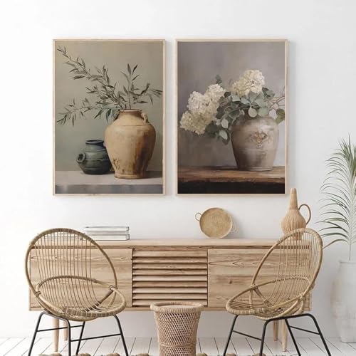 Retro Altmodische Pflanzen Vasen Poster Leinwand Malerei Und Drucke Für Wohnzimmer Schlafzimmer Wand Kunst Wohnkultur 50X70Cmx2Pcs Kein Rahmen von Baibexing