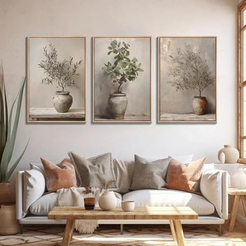 Retro Altmodische Pflanzen Vasen Poster Leinwand Malerei Und Drucke Für Wohnzimmer Schlafzimmer Wand Kunst Wohnkultur 50X70Cmx3Pcs Kein Rahmen von Baibexing