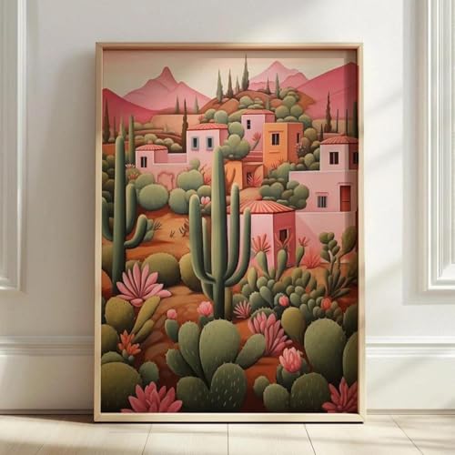 Rosa Blumen Mexikanischen Mexiko Reise Wand Kunst Poster Drucke Leinwand Malerei Bilder Für Wohnzimmer Wohnkultur 21X30Cm Kein Rahmen von Baibexing