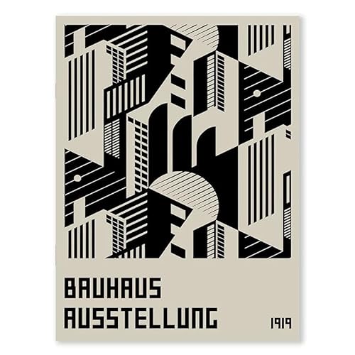Schwarz Und Weiß Bauhaus Minimalistischen Dunklen Serie Poster Abstrakte Quadratische Stuhl Linie Leinwand Malerei Wand Kunst Schlafzimmer Wohnzimmer Home Decor A 40X50Cm Kein Rahmen von Baibexing