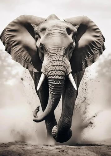 Schwarz Und Weiß Tier Elefant Leinwand Malerei Poster Drucke Wand Kunst Wohnzimmer Wohnkultur 60X90Cm Kein Rahmen von Baibexing