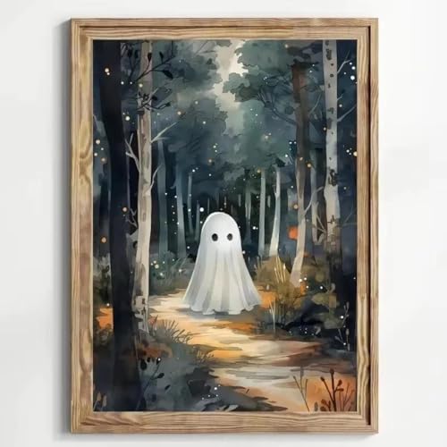 Zauberwald Und Herbst Thema Geist Leinwand Malerei Druck Natürliche Blumen Halloween Wand Kunst Poster Wohnzimmer Home Decor A6 30X40Cm Kein Rahmen von Baibexing