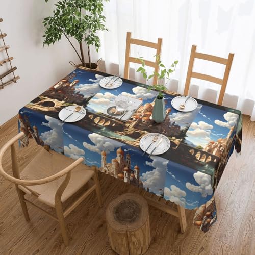 Baicrane Anime Castle Sky Tischdecke, 137 x 183 cm, quadratisch, elegant und perfekt für Esstische, Partys und besondere Anlässe. von Baicrane