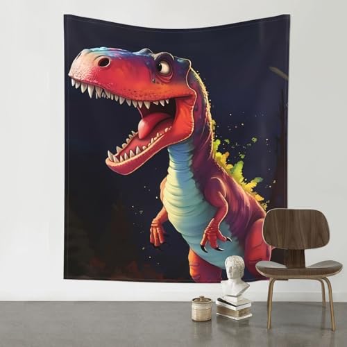 Baicrane Großer Dinosaurier-Wandteppich, 152,4 x 130,9 cm, Bohemian-Kunst-Dekor für Ihr Wohnzimmer, Schlafzimmer oder Büro. von Baicrane