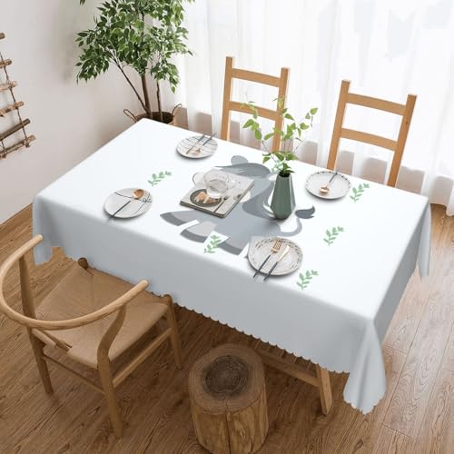 Baicrane Tischdecke mit lächelndem Esel, 137 x 183 cm, quadratisch, elegant und perfekt für Esstische, Partys und besondere Anlässe. von Baicrane