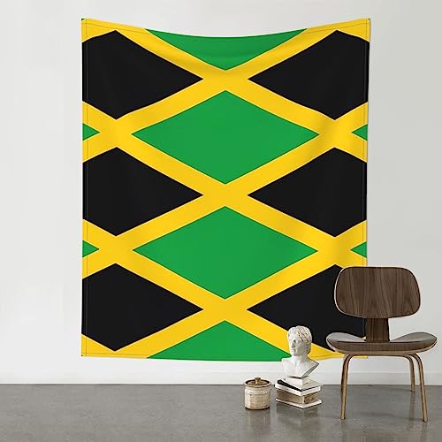 Baicrane Wandteppich mit Jamaika-Flagge, 152,4 x 130,9 cm. Böhmische Kunstdekoration für Ihr Wohnzimmer, Schlafzimmer oder Büro. von Baicrane