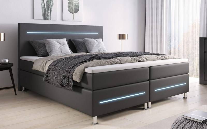 Baidani Boxspringbett Baidani Boxspringbett Sejour mit LED, mit Topper und LED von Baidani