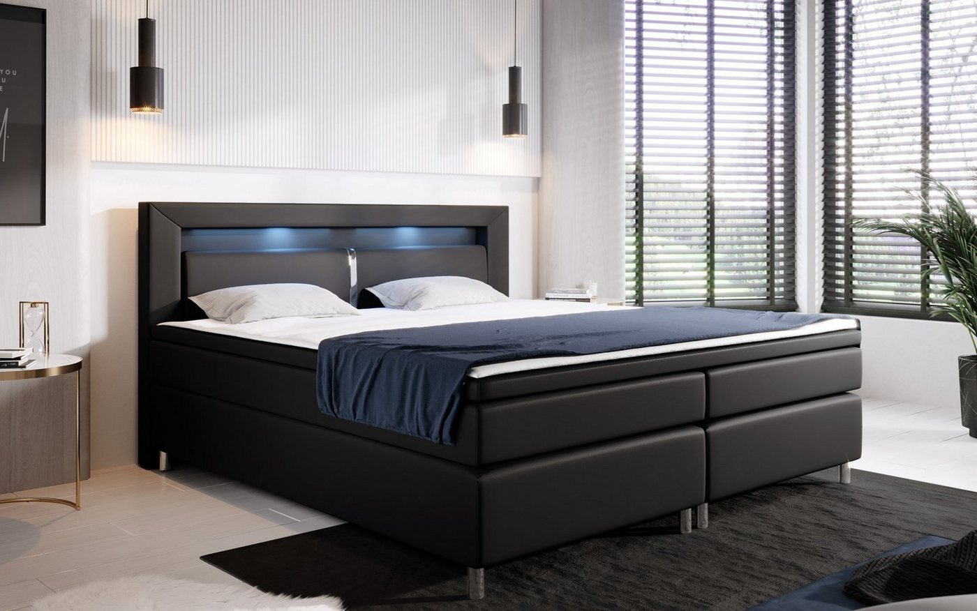 Baidani Boxspringbett Hypnos, inkl LED, Topper und Matratze von Baidani