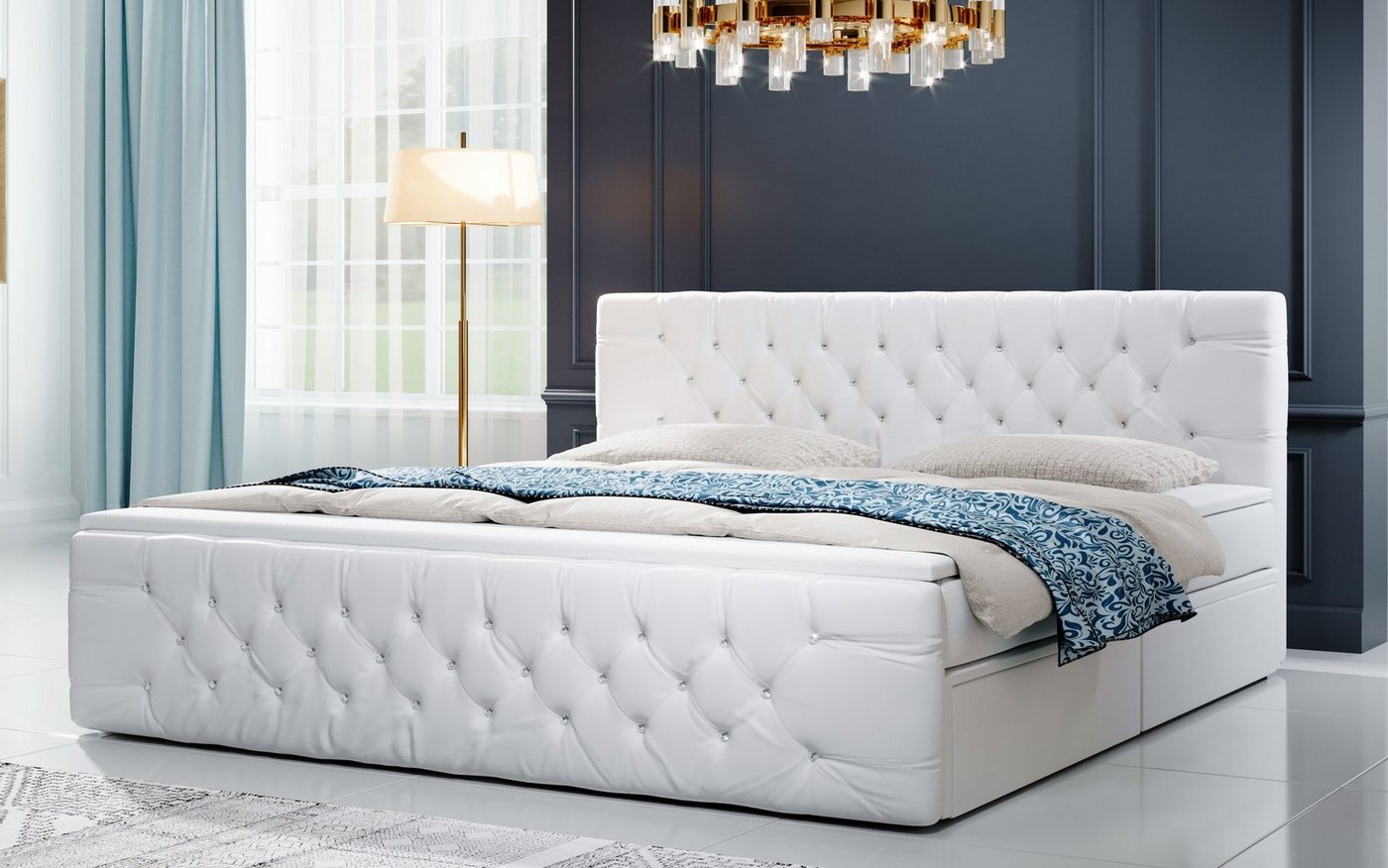 Baidani Boxspringbett Julietta, inkl. Strasssteinen und Stauraum Baidani Boxspringbett Julietta, inkl. Strasssteinen und Stauraum von Baidani