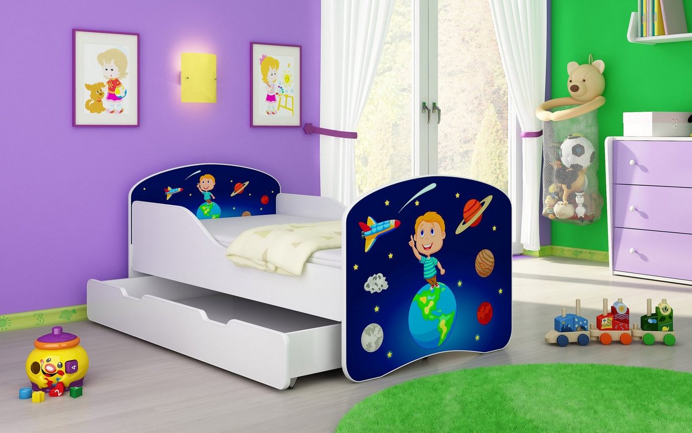 Baidani Kinderbett Luna, inkl. Matratze, Schublade und Lattenrost von Baidani