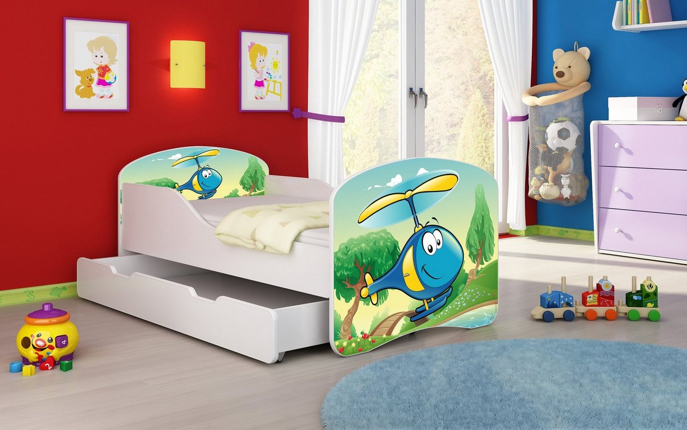 Baidani Kinderbett Luna, inkl. Matratze, Schublade und Lattenrost von Baidani