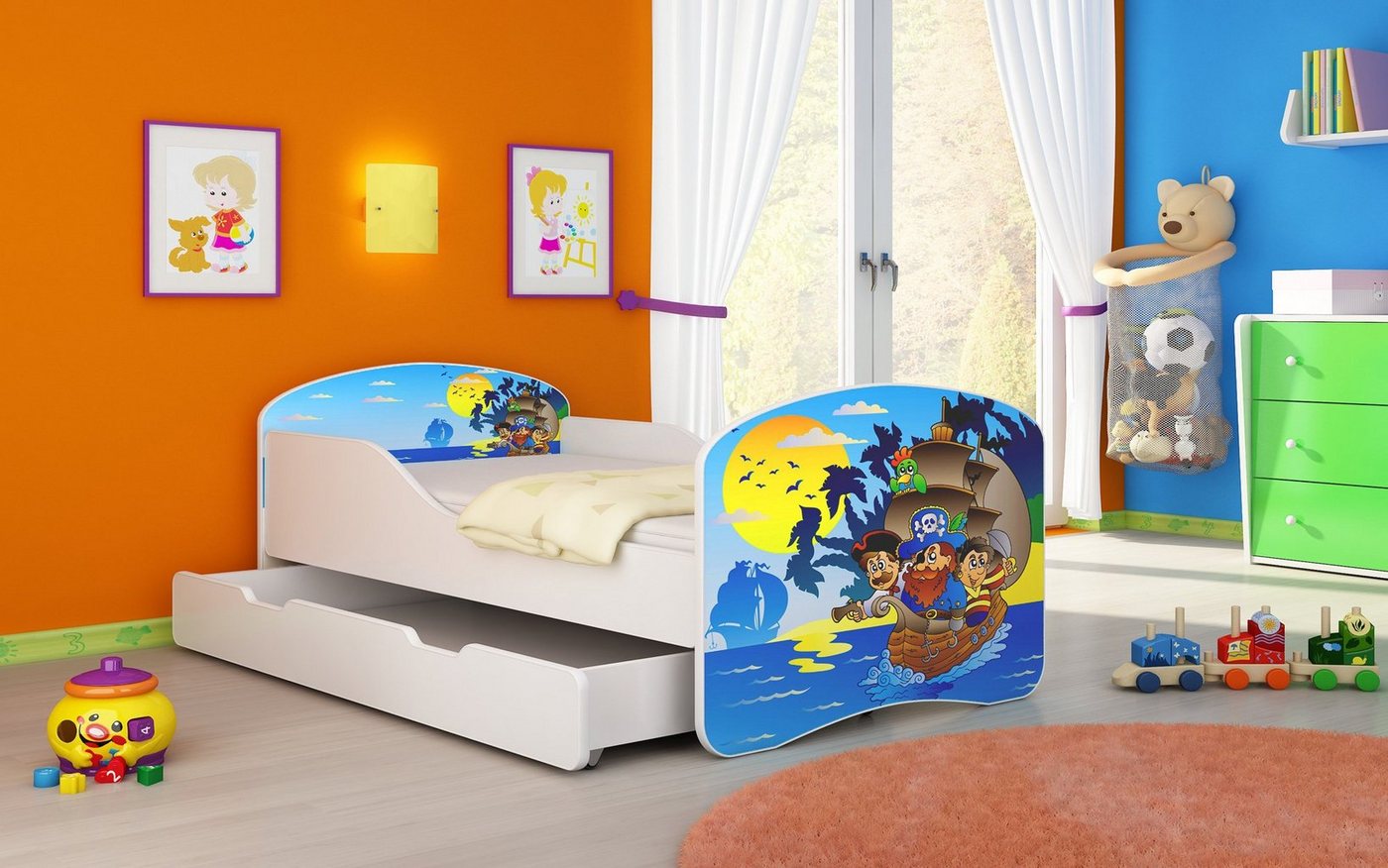 Baidani Kinderbett Luna, inkl. Matratze, Schublade und Lattenrost von Baidani