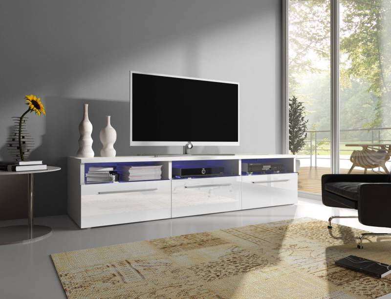 Baidani Lowboard Designer TV-Board Depose, mit LED und Stauraum in Hochglanz von Baidani