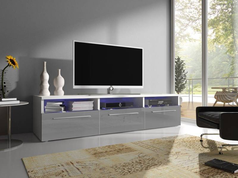 Baidani Lowboard Designer TV-Board Depose, mit LED und Stauraum in Hochglanz von Baidani