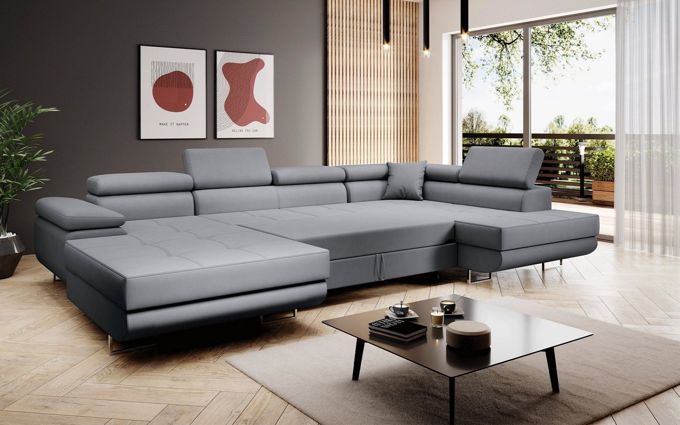 Baidani Sofa Sofa Matera mit Schlaf - und Klappfunktion (Stoff), inkl. Aufbau von Baidani