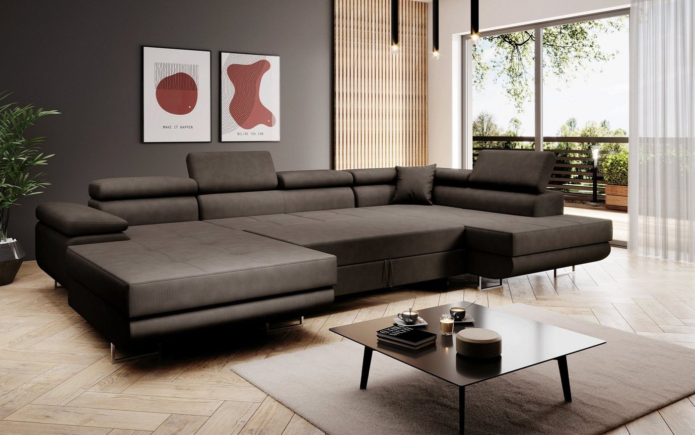 Baidani Sofa Sofa Matera mit Schlaf - und Klappfunktion (Stoff), inkl. Aufbau von Baidani