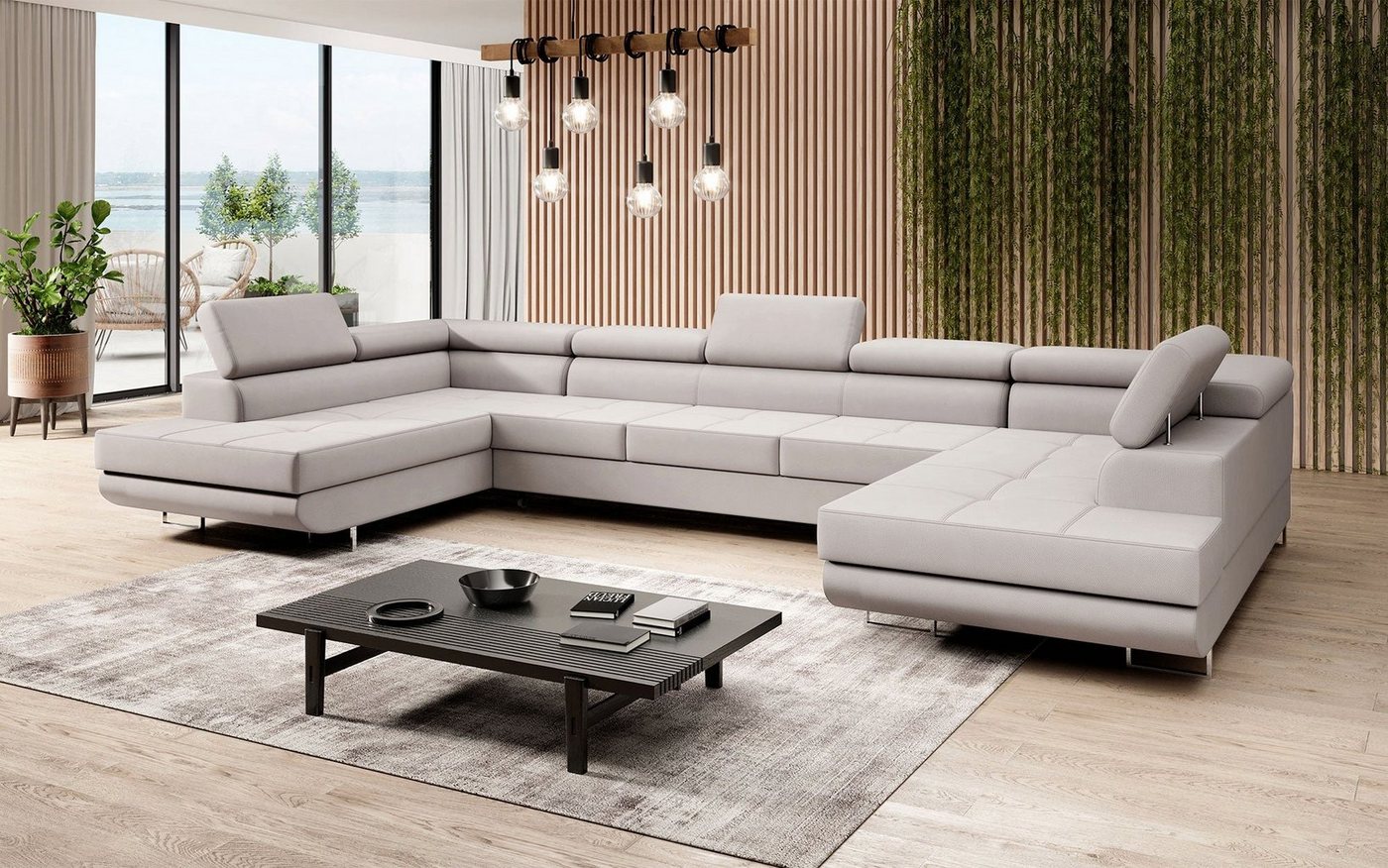 Baidani Sofa Sofa Positano mit Schlaf- und Klappfunktion (Stoff, inkl. Aufbau von Baidani